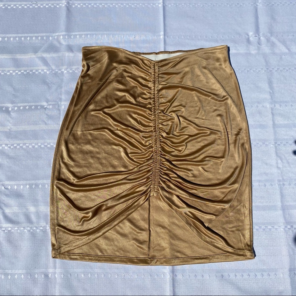 Gold Metallic Body-Con Skirt
